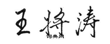 駱恆光王將濤行書個性簽名怎么寫