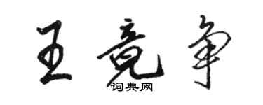 駱恆光王竟爭行書個性簽名怎么寫