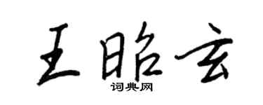 王正良王昭玄行書個性簽名怎么寫