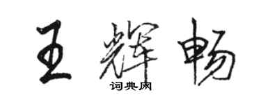 駱恆光王輝暢行書個性簽名怎么寫