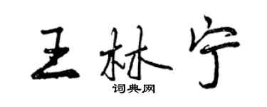 曾慶福王林寧行書個性簽名怎么寫