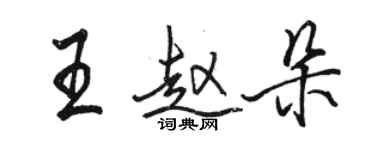 駱恆光王趙朵行書個性簽名怎么寫