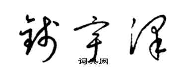 梁錦英錢宇澤草書個性簽名怎么寫