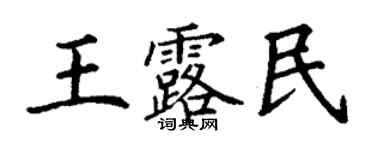 丁謙王露民楷書個性簽名怎么寫
