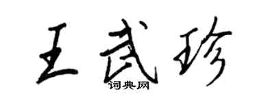 王正良王武珍行書個性簽名怎么寫