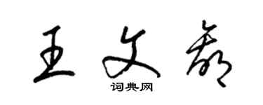 梁錦英王文贏草書個性簽名怎么寫