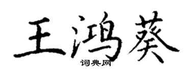 丁謙王鴻葵楷書個性簽名怎么寫