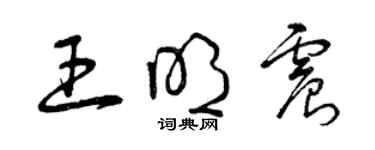 曾慶福王明震草書個性簽名怎么寫