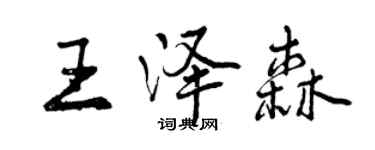 曾慶福王澤森行書個性簽名怎么寫