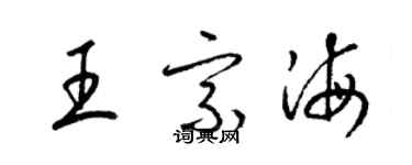 梁錦英王宗海草書個性簽名怎么寫