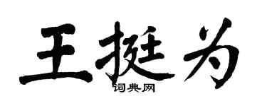 翁闓運王挺為楷書個性簽名怎么寫