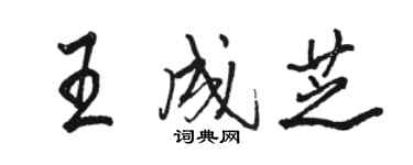 駱恆光王成芝行書個性簽名怎么寫