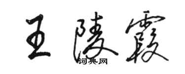 駱恆光王陵霞行書個性簽名怎么寫