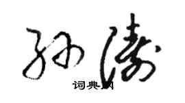 駱恆光孫濤草書個性簽名怎么寫