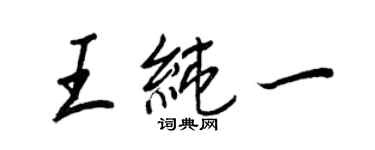 王正良王純一行書個性簽名怎么寫