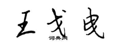 王正良王戈曳行書個性簽名怎么寫