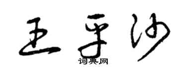 曾慶福王平沙草書個性簽名怎么寫