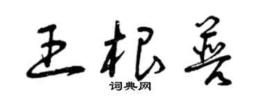 曾慶福王根普草書個性簽名怎么寫