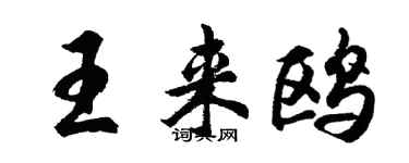 胡問遂王來鷗行書個性簽名怎么寫