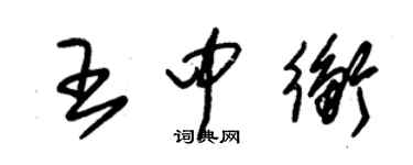 朱錫榮王中衡草書個性簽名怎么寫