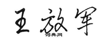 駱恆光王放軍行書個性簽名怎么寫