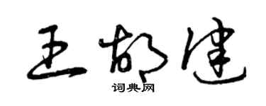 曾慶福王胡健草書個性簽名怎么寫