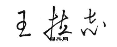 駱恆光王拉志草書個性簽名怎么寫