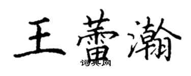 丁謙王蕾瀚楷書個性簽名怎么寫