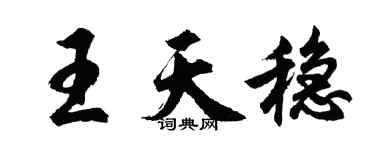 胡問遂王天穩行書個性簽名怎么寫