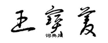 曾慶福王寶菱草書個性簽名怎么寫