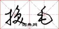 梁錦英換毛草書怎么寫