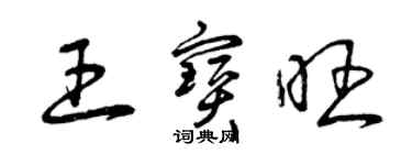 曾慶福王寶旺草書個性簽名怎么寫