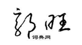 梁錦英郭旺草書個性簽名怎么寫