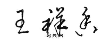 駱恆光王祥香草書個性簽名怎么寫