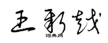 曾慶福王新越草書個性簽名怎么寫