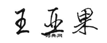 駱恆光王亞果行書個性簽名怎么寫