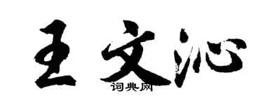 胡問遂王文沁行書個性簽名怎么寫