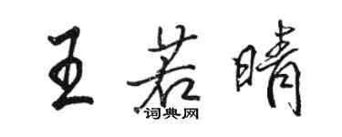 駱恆光王若晴行書個性簽名怎么寫