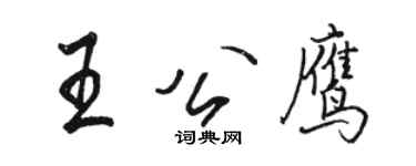駱恆光王公鷹行書個性簽名怎么寫