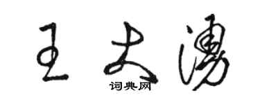 駱恆光王大涌草書個性簽名怎么寫