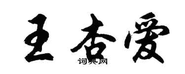 胡問遂王杏愛行書個性簽名怎么寫