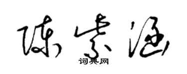 梁錦英陳紫涵草書個性簽名怎么寫