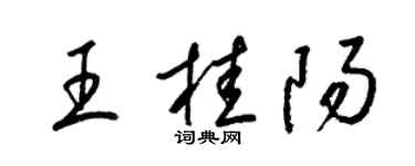 梁錦英王桂陽草書個性簽名怎么寫
