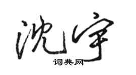 駱恆光沈宇行書個性簽名怎么寫