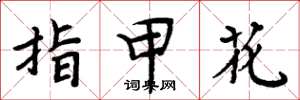 周炳元指甲花楷書怎么寫