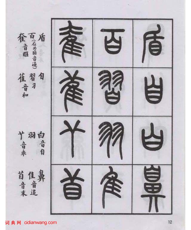 王福庵篆書《說文部目》