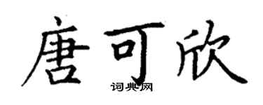 丁謙唐可欣楷書個性簽名怎么寫