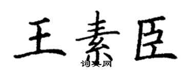 丁謙王素臣楷書個性簽名怎么寫