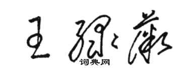 駱恆光王綠薇草書個性簽名怎么寫