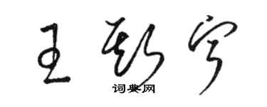 駱恆光王斯寧草書個性簽名怎么寫